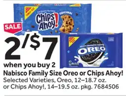 Stop&Shop Nabisco Family Size Oreo or Chips Ahoy! offer