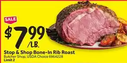 Stop&Shop Stop & Shop Bone-In Rib Roast offer