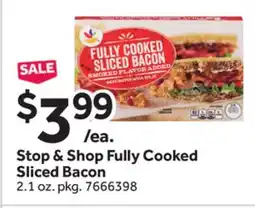 Stop&Shop Stop & Shop Fully Cooked Sliced Bacon offer