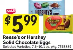 Stop&Shop Reese's or Hershey Solid Chocolate Eggs offer