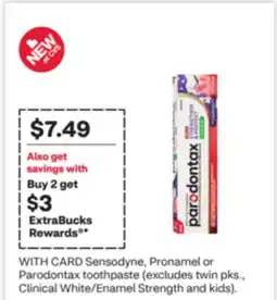 CVS Sensodyne, Pronamel or Parodontax toothpaste offer