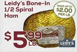DeCicco & Sons Leidy's Bone-In 1/2 Spiral Ham offer