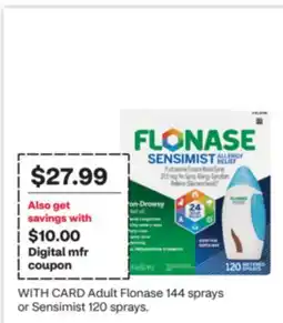 CVS Adult Flonase 144 sprays or Sensimist 120 sprays offer
