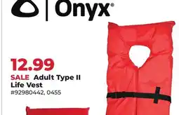 Runnings Onyx Adult Type II Life Vest offer