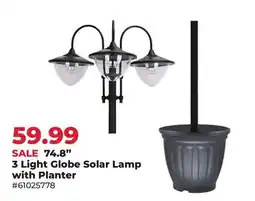 Runnings Backyard Expressions 74.8 3 Light Globe Solar Lamp with Planter offer