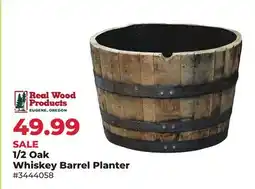 Runnings Real Wood Products 1/2 Oak Whiskey Barrel Planter offer