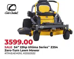 Runnings Cub Cadet 54 23hp Ultima Series Z254 Zero-Turn Lawn Mower offer