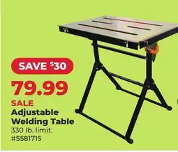 Runnings Steelcore Adjustable Welding Table offer