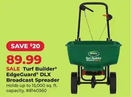 Runnings Scotts Turf Builder EdgeGuard DLX Broadcast Spreader offer
