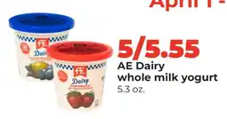 Hy-Vee AE Dairy whole milk yogurt offer