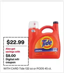 CVS Tide 132 oz or PODS 45 ct offer