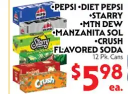 La Chiquita Food Market PEPSI • DIET PEPSI • STARRY • MTN DEW • MANZANITA SOL • CRUSH FLAVORED SODA offer