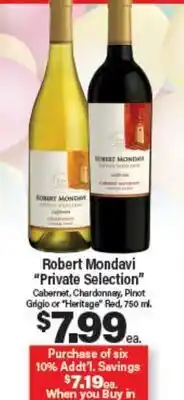 Angelo Caputo's Fresh Market Robert Mondavi Private Selection offer