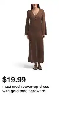 TJ Maxx maxi mesh cover-up dress with gold tone hardware offer