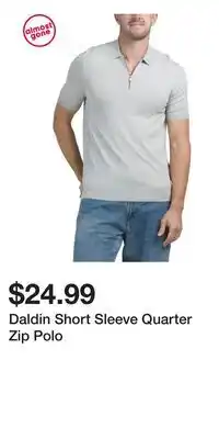 TJ Maxx Daldin Short Sleeve Quarter Zip Polo offer
