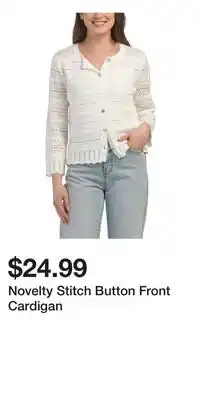 TJ Maxx Novelty Stitch Button Front Cardigan offer