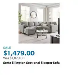 Sam's Club Serta Ellington Sectional Sleeper Sofa offer