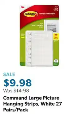 Sam's Club Command Large Picture Hanging Strips, White 27 Pairs/Pack offer