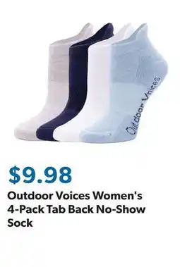Sam's Club Outdoor Voices Women's 4-Pack Tab Back No-Show Sock offer