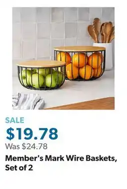 Sam's Club Member's Mark Wire Baskets, Set of 2 offer
