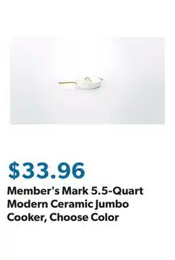 Sam's Club Member's Mark 5.5-Quart Modern Ceramic Jumbo Cooker, Choose Color offer