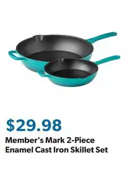 Sam's Club Member's Mark 2-Piece Enamel Cast Iron Skillet Set offer