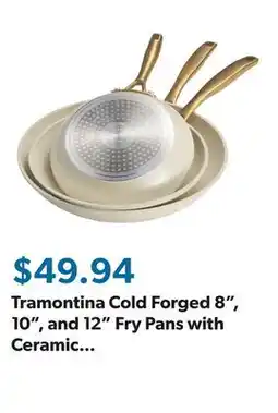 Sam's Club Tramontina Cold Forged 8, 10, and 12 Fry Pans with Ceramic Interior (Choose Color) offer