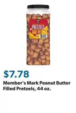 Sam's Club Member's Mark Peanut Butter Filled Pretzels, 44 oz offer