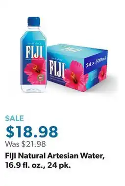 Sam's Club FIJI Natural Artesian Water, 16.9 fl. oz., 24 pk offer