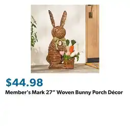 Sam's Club Member's Mark 27 Woven Bunny Porch Décor offer
