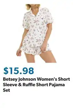 Sam's Club Betsey Johnson Women's Short Sleeve & Ruffle Short Pajama Set offer