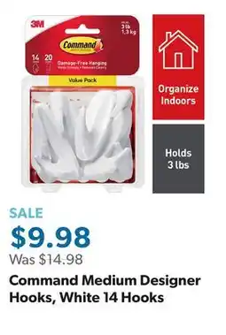 Sam's Club Command Medium Designer Hooks, White 14 Hooks offer