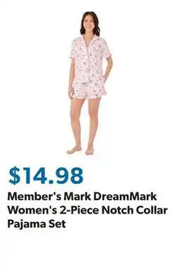 Sam's Club Member's Mark DreamMark Women's 2-Piece Notch Collar Pajama Set offer