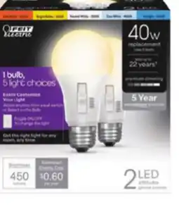 Ace Hardware Feit Electric Adjustable White LED Bulb 2/Pk offer