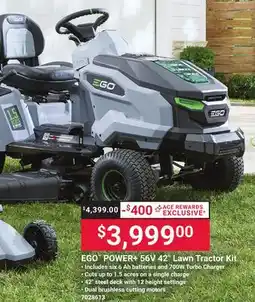 Ace Hardware EGO POWER + 56V 42 Lawn Tractor Kit offer