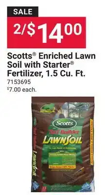Ace Hardware Scotts Enriched Lawn Soil with Starter Fertilizer, 1.5 Cu. Ft offer