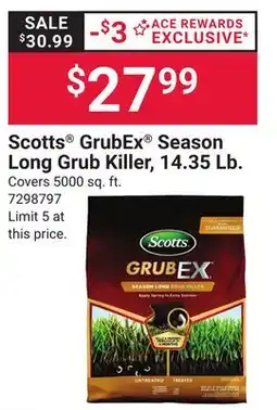 Ace Hardware Scotts GrubEx Season Long Grub Killer, 14.35 Lb offer
