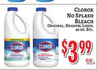 Trade Fair Supermarket CLOROX NO SPLASH BLEACH offer