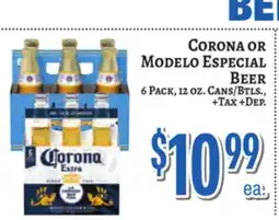 Trade Fair Supermarket CORONA OR MODELO ESPECIAL BEER offer
