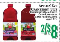 Trade Fair Supermarket Apple & Eve CRANBERRY JUICE offer