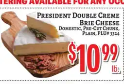 Trade Fair Supermarket PRESIDENT DOUBLE CREME BRIE CHEESE offer
