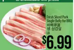 Hmart Fresh Sliced Pork Single Belly for BBQ offer