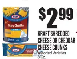 Extra Supermarket KRAFT SHREDDED CHEESE OR CHEDDAR CHEESE CHUNKS offer