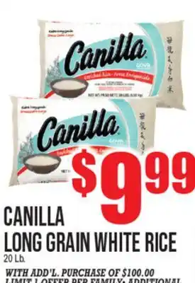 Extra Supermarket CANILLA LONG GRAIN WHITE RICE offer