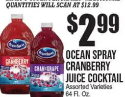 Extra Supermarket OCEAN SPRAY CRANBERRY JUICE COCKTAIL offer