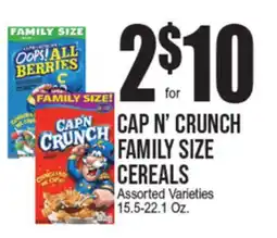 Extra Supermarket CAP'N CRUNCH FAMILY SIZE CEREALS offer