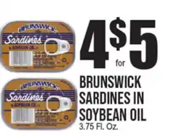 Extra Supermarket BRUNSWICK SARDINES IN SOYBEAN OIL offer