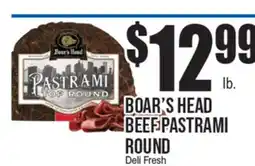 Extra Supermarket BOAR'S HEAD BEEF PASTRAMI ROUND offer