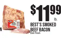 Extra Supermarket BEST'S SMOKED BEEF BACON offer