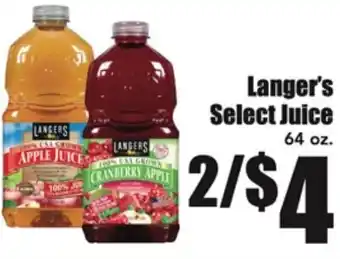 Warehouse Market Langer's Select Juice offer